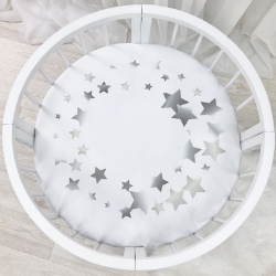 Husa saltea rotunda patut bebe / copii cu elastic, Constelatii